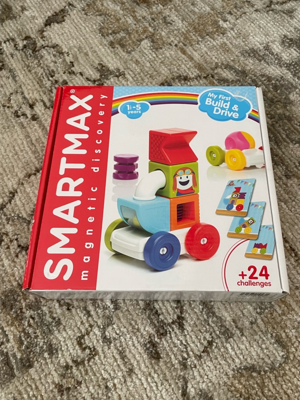 My First Build & Drive Colorful Magnetic Toy Car - Red/Blue/Green